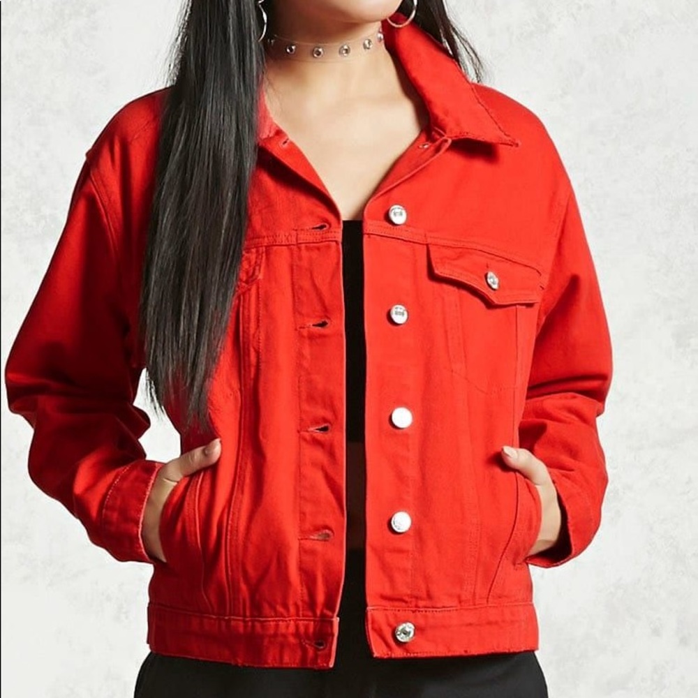 Forever 21 Red Denim Jacket / Sz M / worn once!